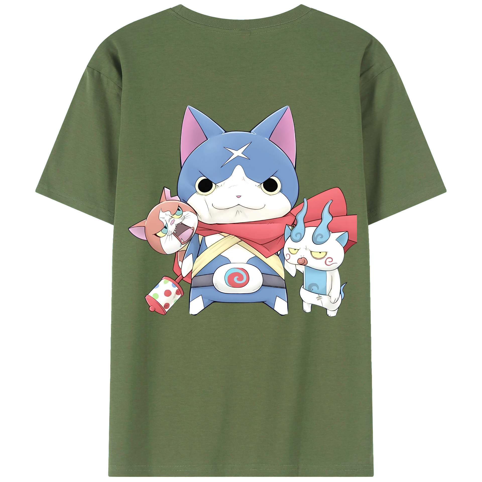 （画像用） 妖怪ウォッチ Yo-kai Watch 綿100％ メンズ半袖Tシャツ（バックプリント） 通気性